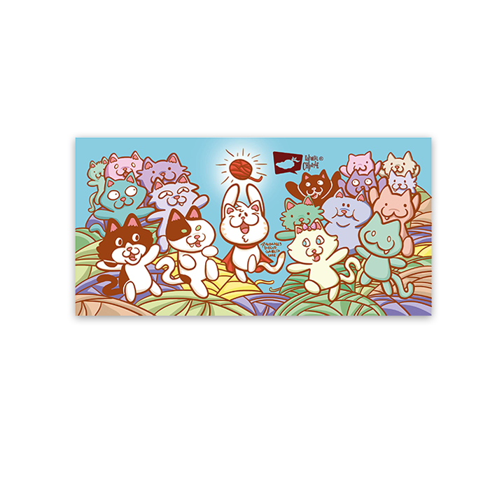 Minipóster de gatos con estambre