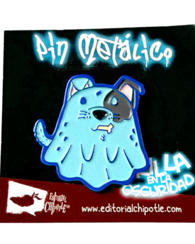Pin Metálico De Perrito Fantasma - Azul
